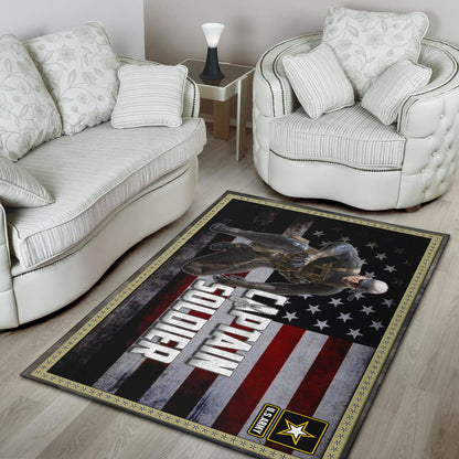 US Independence Day Captain Soldier US Flag Area Rug Home Decor