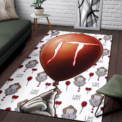 Horror Movie IT Balloon Pennywise Patterns Area Rug Home Decor