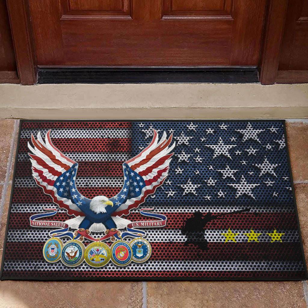 US Independence Day Bald Eagle Grab US Military Medal Door Mat Home Decor