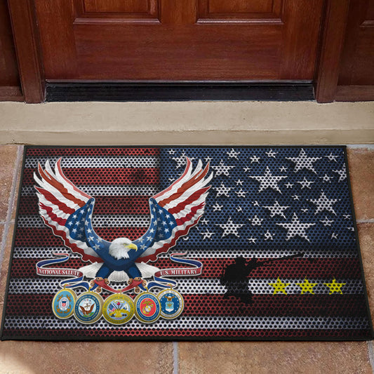 US Independence Day Bald Eagle Grab US Military Medal Door Mat Home Decor