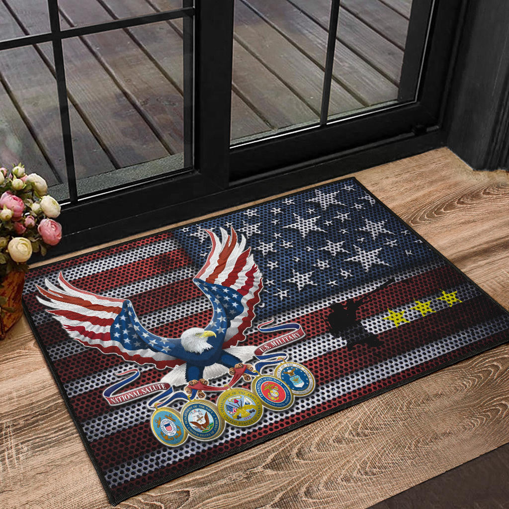 US Independence Day Bald Eagle Grab US Military Medal Door Mat Home Decor