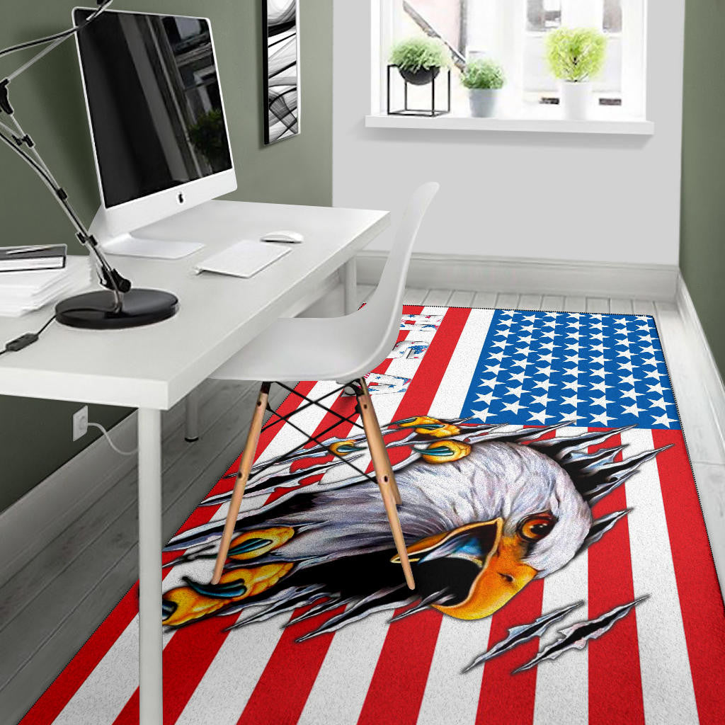 US Independence Day Bald Eagle Breaking Though Claw Scratch Area Rug Home Decor