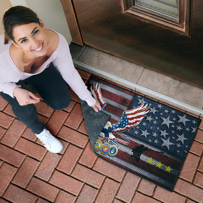 US Independence Day Bald Eagle Grab US Military Medal Door Mat Home Decor