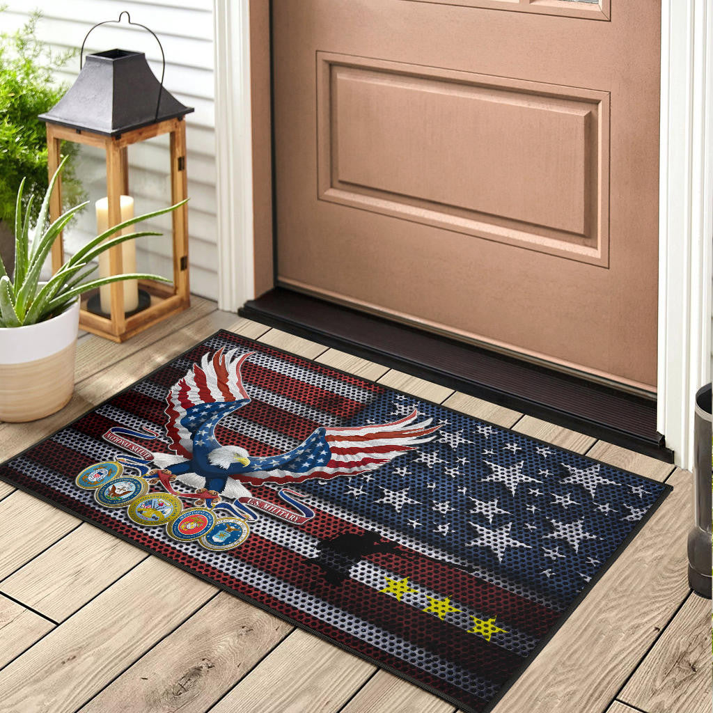 US Independence Day Bald Eagle Grab US Military Medal Door Mat Home Decor