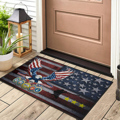 US Independence Day Bald Eagle Grab US Military Medal Door Mat Home Decor