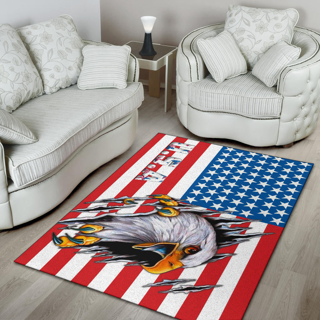 US Independence Day Bald Eagle Breaking Though Claw Scratch Area Rug Home Decor