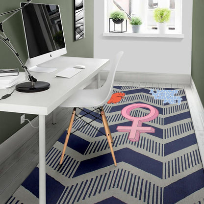 I Want What Wants Me Orange Dino Female Icon Area Rug Home Decor