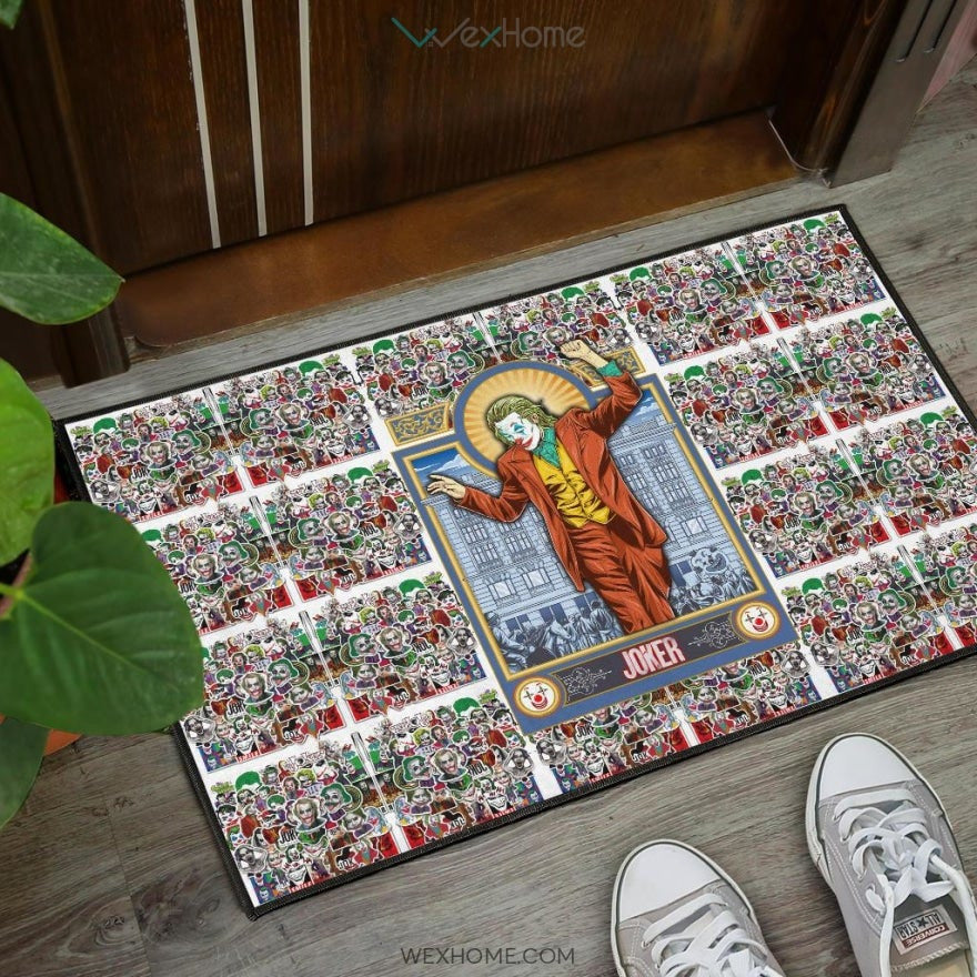 Horror Movie Joker Dancing Joker Face Cards Patterns Door Mat Home Decor