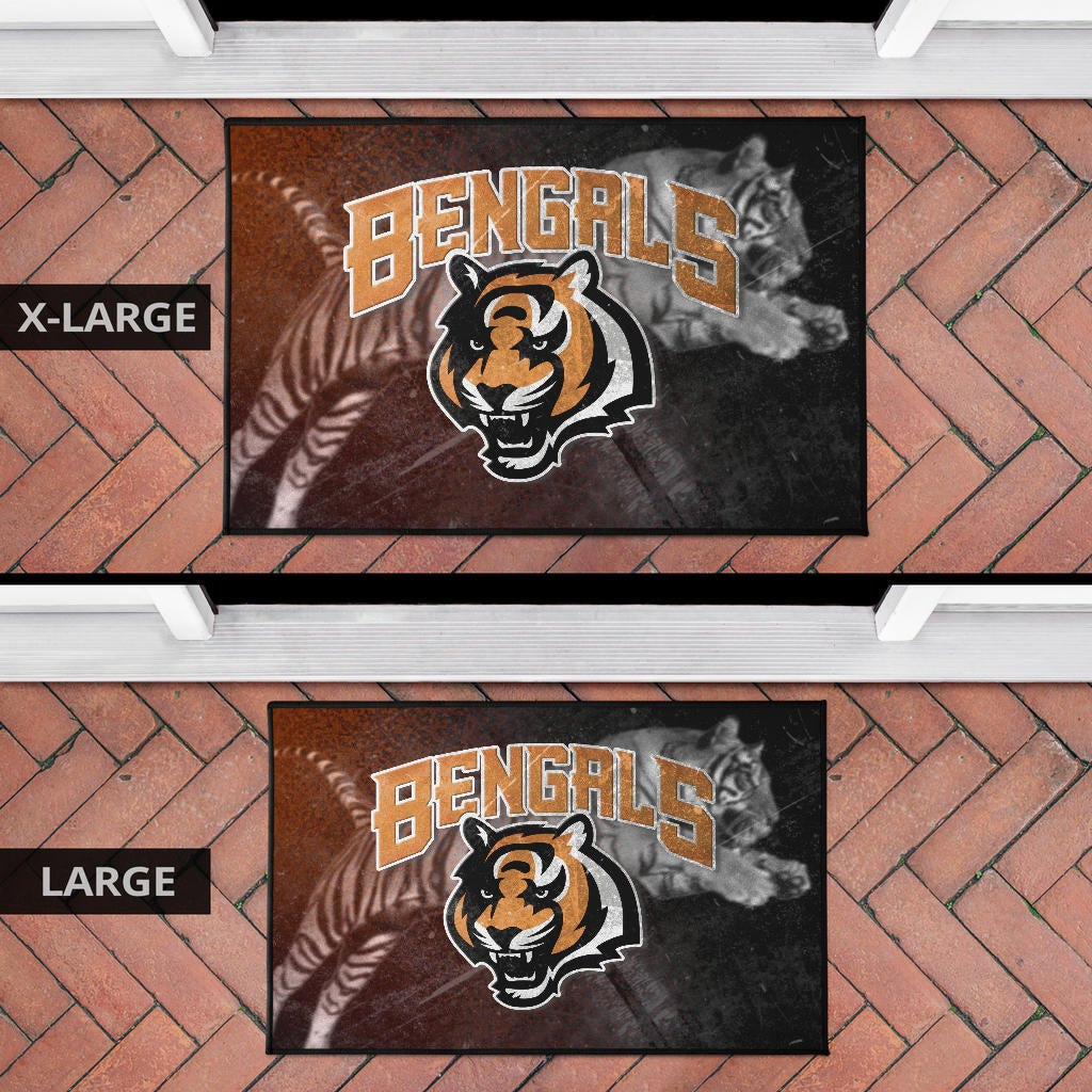 Cincinnati Bengals American Football Bengals Tiger Head Jumping Tiger Underground Door Mat Home Decor