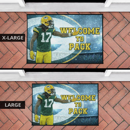 Green Bay American Football Packers Davante Adams 17 Welcome To Pack Door Mat Home Decor