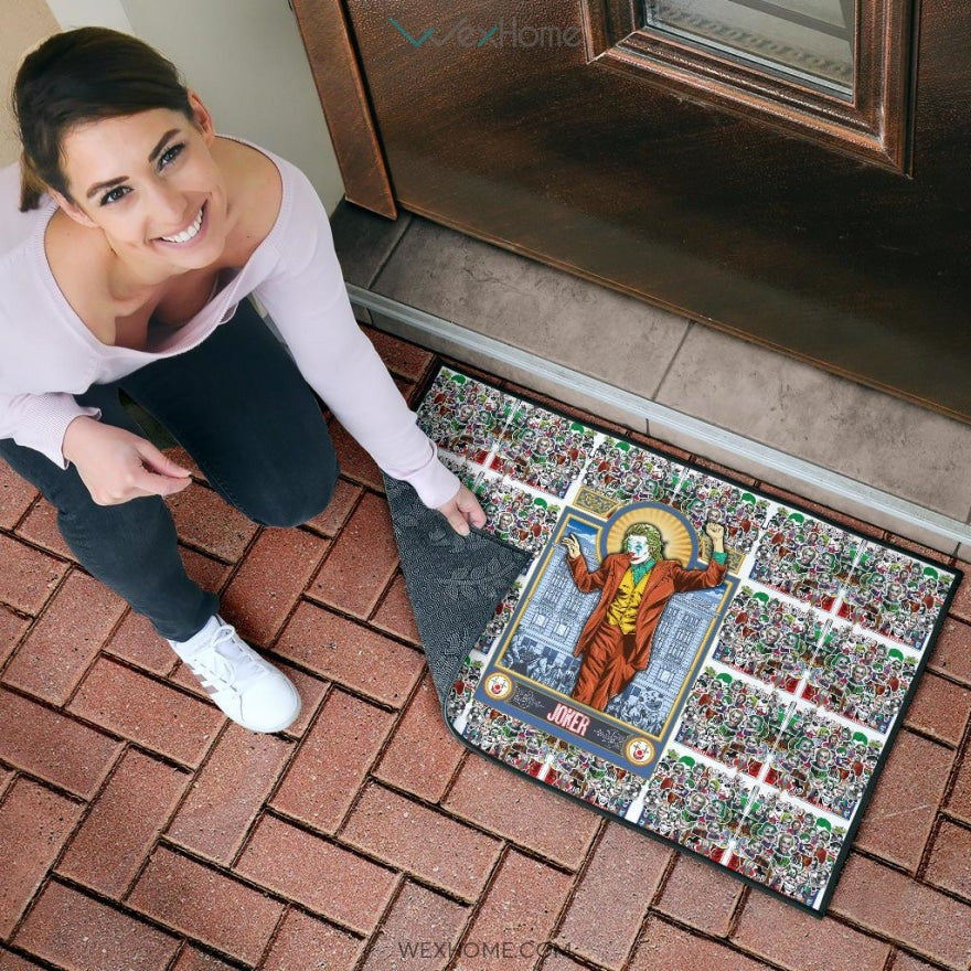 Horror Movie Joker Dancing Joker Face Cards Patterns Door Mat Home Decor