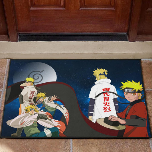 Naruto Anime Naruto Sage Mode And Minato Hokage Galaxy Door Mat Home Decor