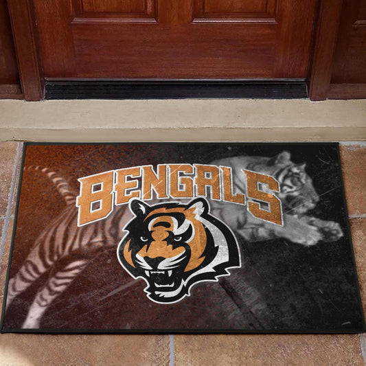 Cincinnati Bengals American Football Bengals Tiger Head Jumping Tiger Underground Door Mat Home Decor