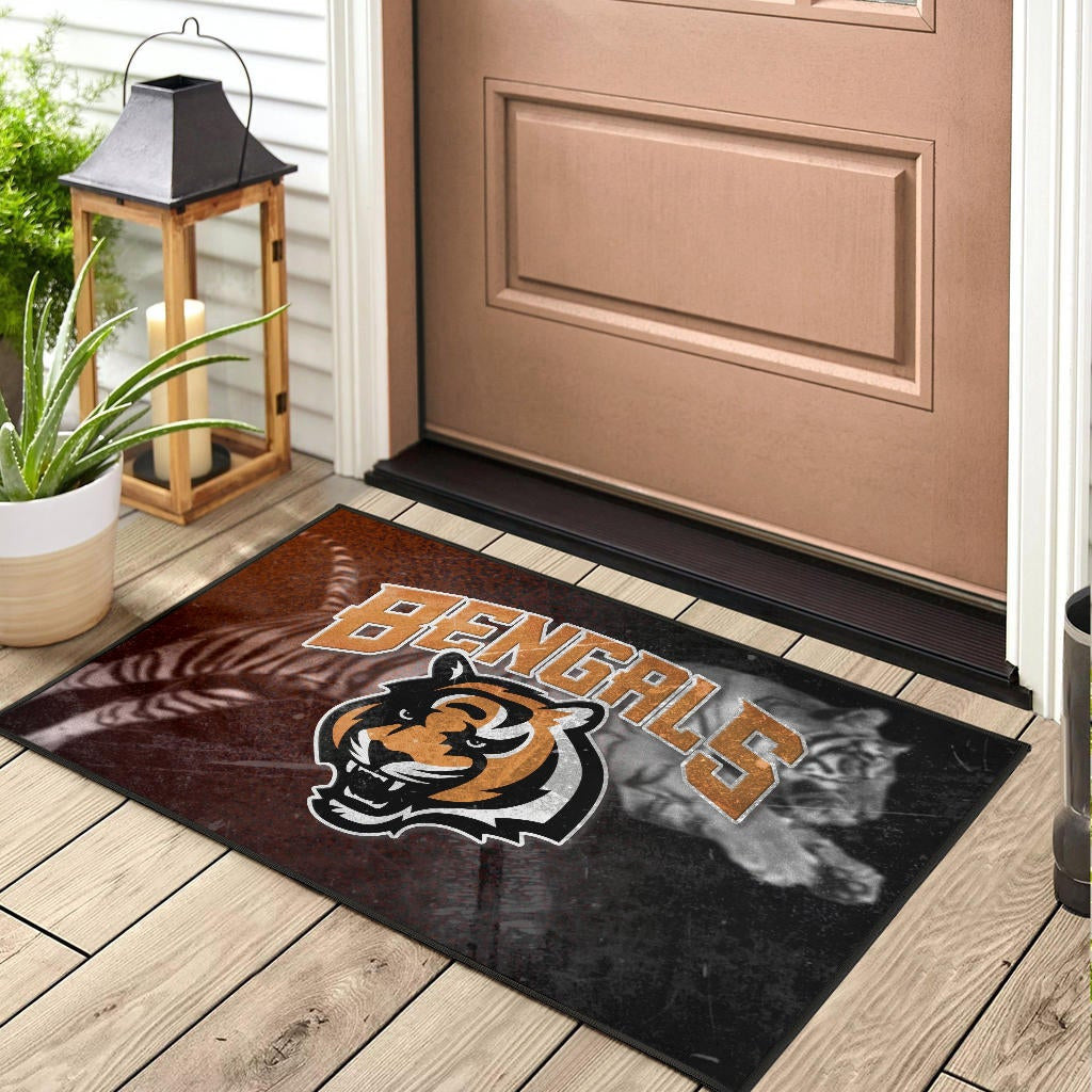Cincinnati Bengals American Football Bengals Tiger Head Jumping Tiger Underground Door Mat Home Decor
