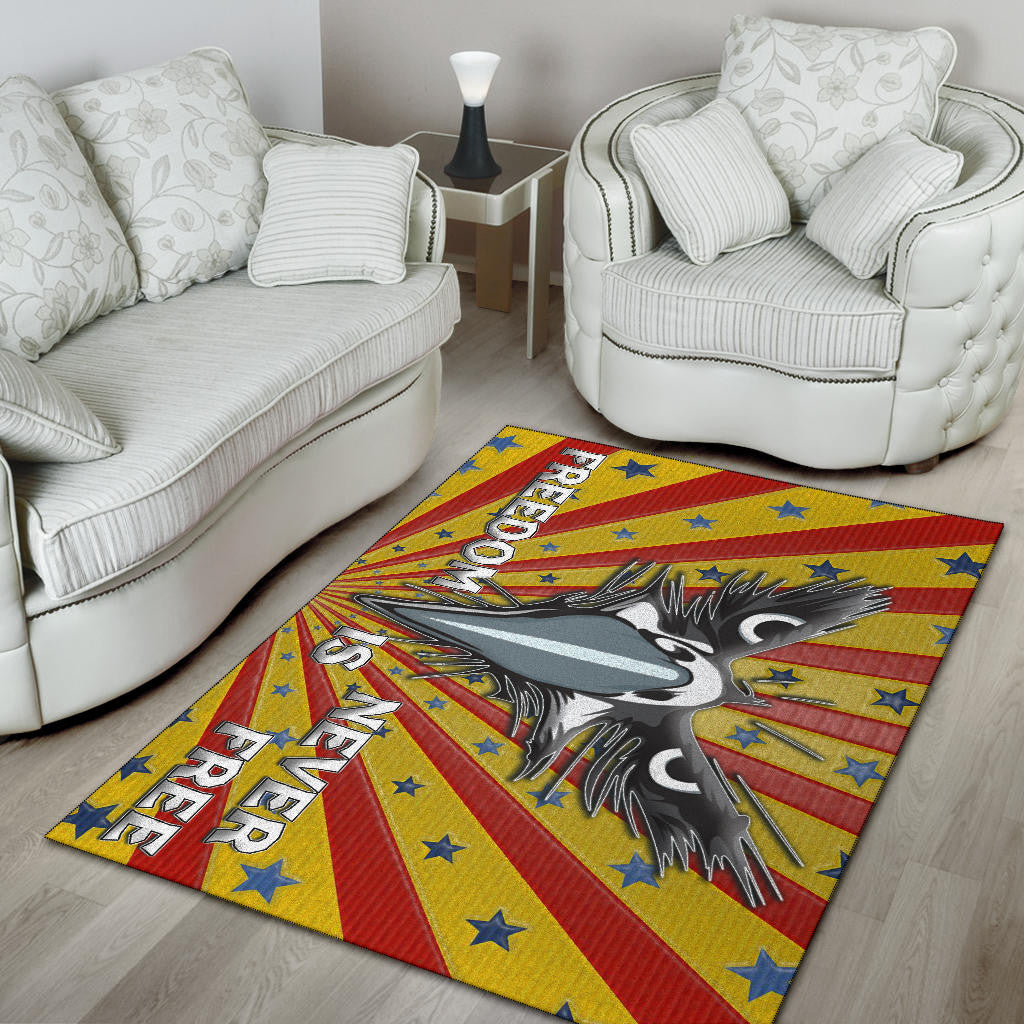US Independence Day Eagle Minimal Face Freedom Is Never Free Area Rug Home Decor