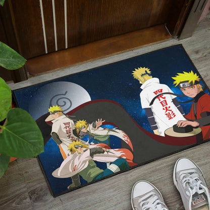 Naruto Anime Naruto Sage Mode And Minato Hokage Galaxy Door Mat Home Decor