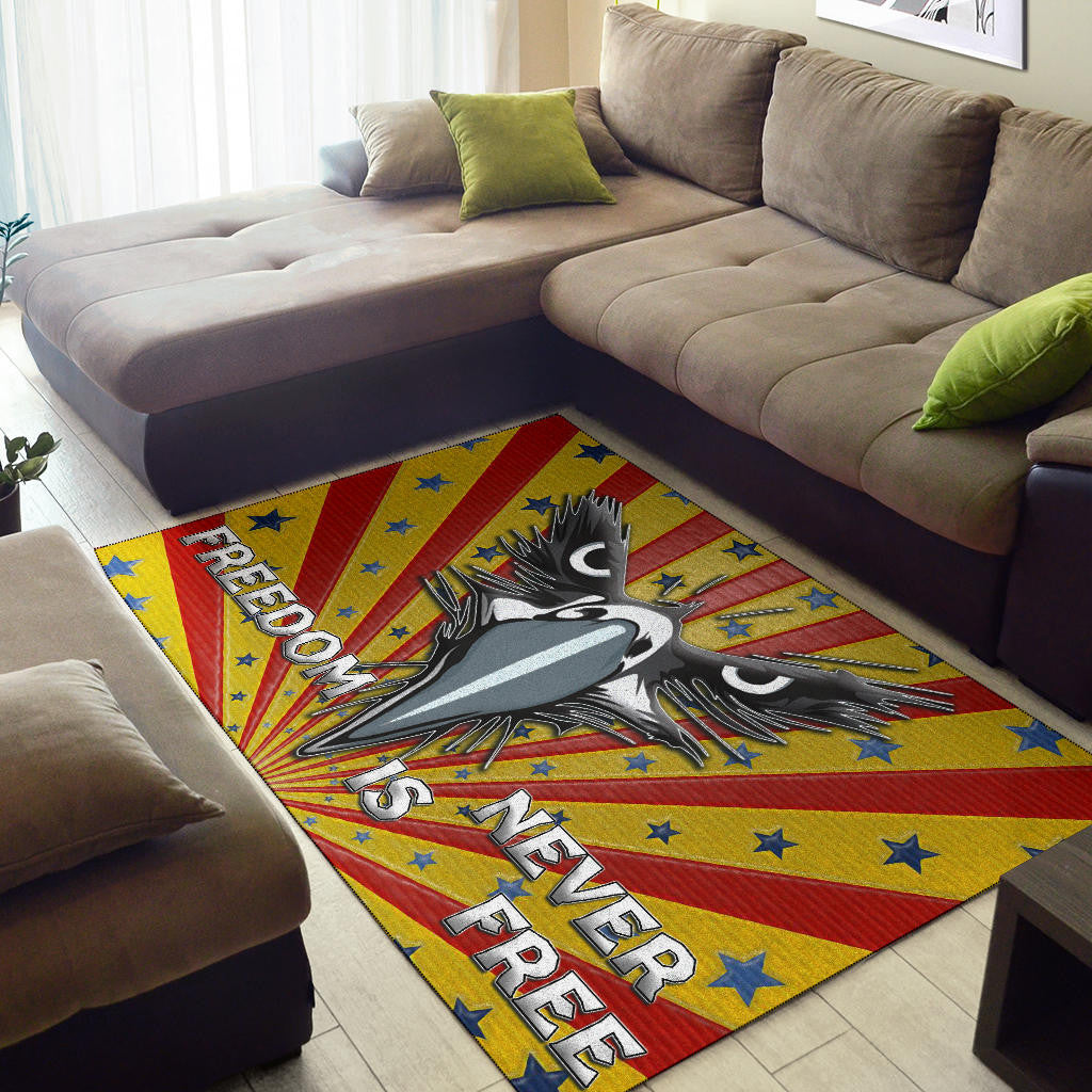 US Independence Day Eagle Minimal Face Freedom Is Never Free Area Rug Home Decor