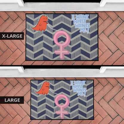I Want What Wants Me Orange Dino Female Icon Door Mat Home Decor