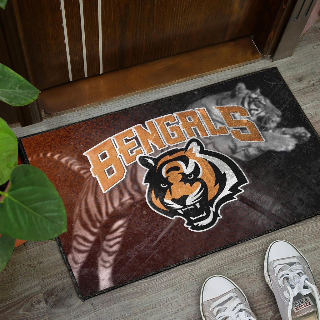 Cincinnati Bengals American Football Bengals Tiger Head Jumping Tiger Underground Door Mat Home Decor