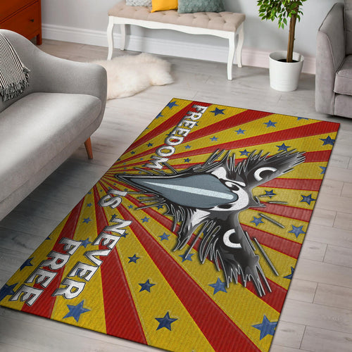 US Independence Day Eagle Minimal Face Freedom Is Never Free Area Rug Home Decor