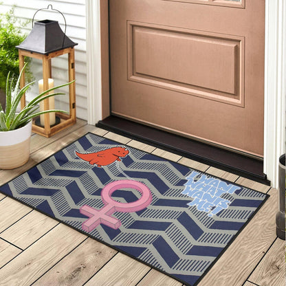 I Want What Wants Me Orange Dino Female Icon Door Mat Home Decor