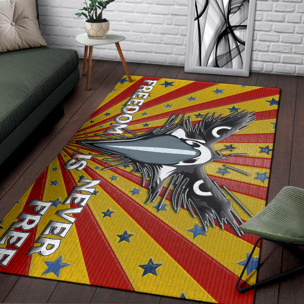 US Independence Day Eagle Minimal Face Freedom Is Never Free Area Rug Home Decor