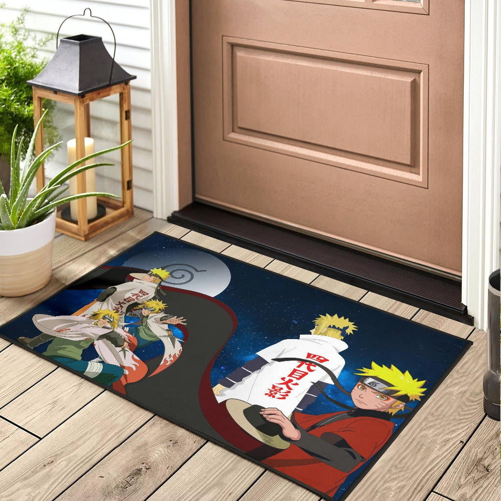 Naruto Anime Naruto Sage Mode And Minato Hokage Galaxy Door Mat Home Decor