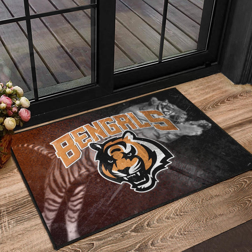 Cincinnati Bengals American Football Bengals Tiger Head Jumping Tiger Underground Door Mat Home Decor