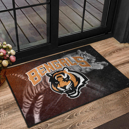 Cincinnati Bengals American Football Bengals Tiger Head Jumping Tiger Underground Door Mat Home Decor
