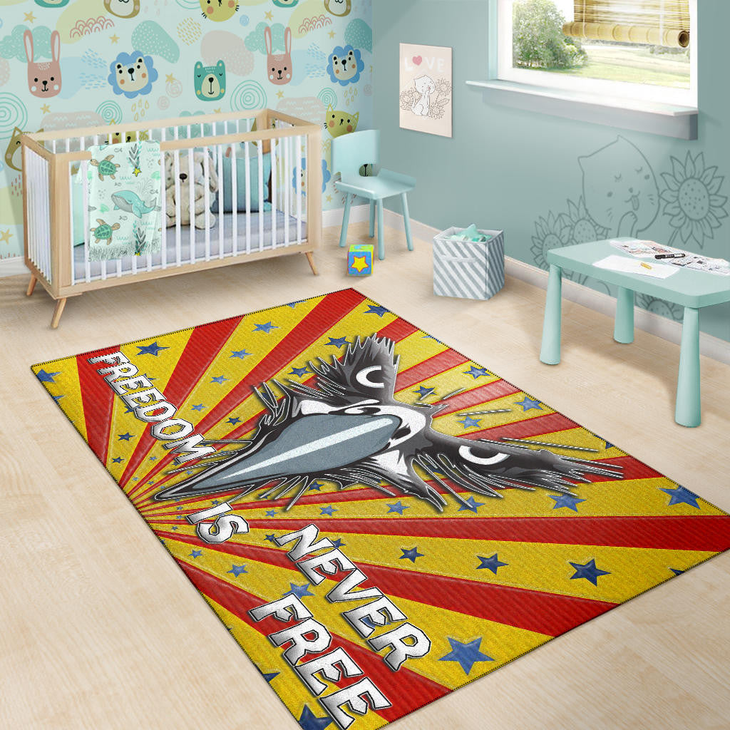 US Independence Day Eagle Minimal Face Freedom Is Never Free Area Rug Home Decor