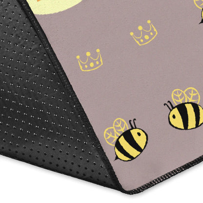 Bee Happy Babe Cute Tiny Patterns Area Rug Home Decor