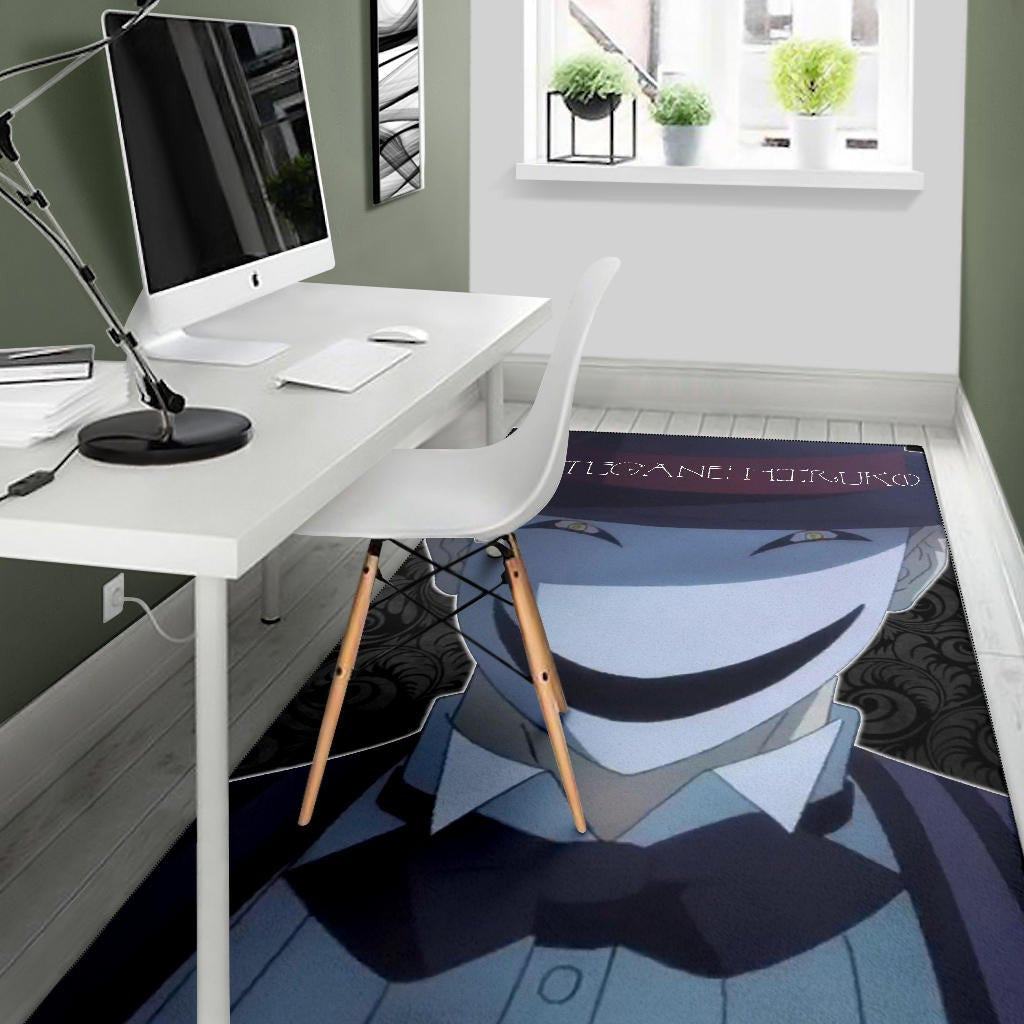 Horror Movie Kagetane Hiruko Scary Smiling Face Area Rug Home Decor