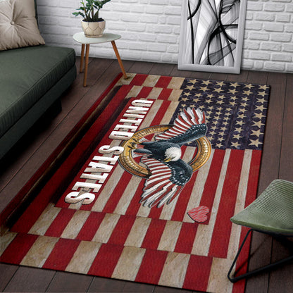 US Independence Day US Army Soldier In Battle Area Rug Home Decor