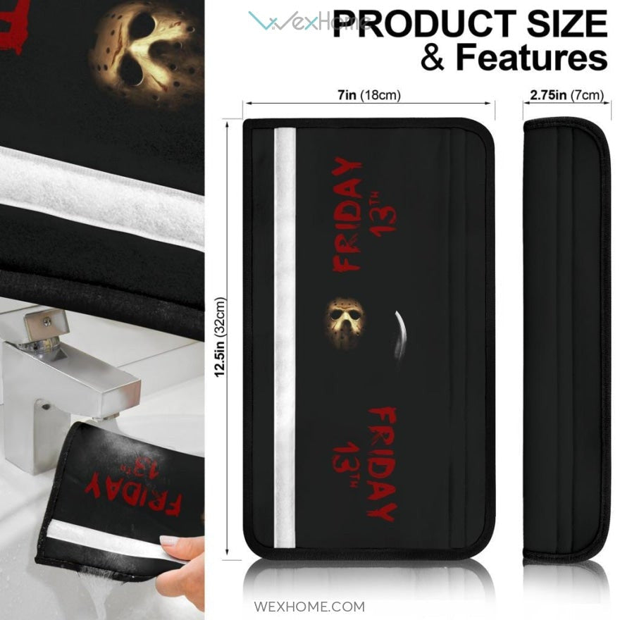Horror Movie Friday The 13th Jason Voorhees Mask In The Dark Seat Belt Covers