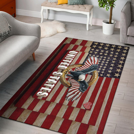 US Independence Day US Army Soldier In Battle Area Rug Home Decor