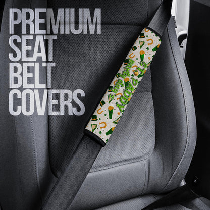 Saint Patrick's Leprechauns Drinking Beers St. Patrick Symbols Patterns Seat Belt Covers