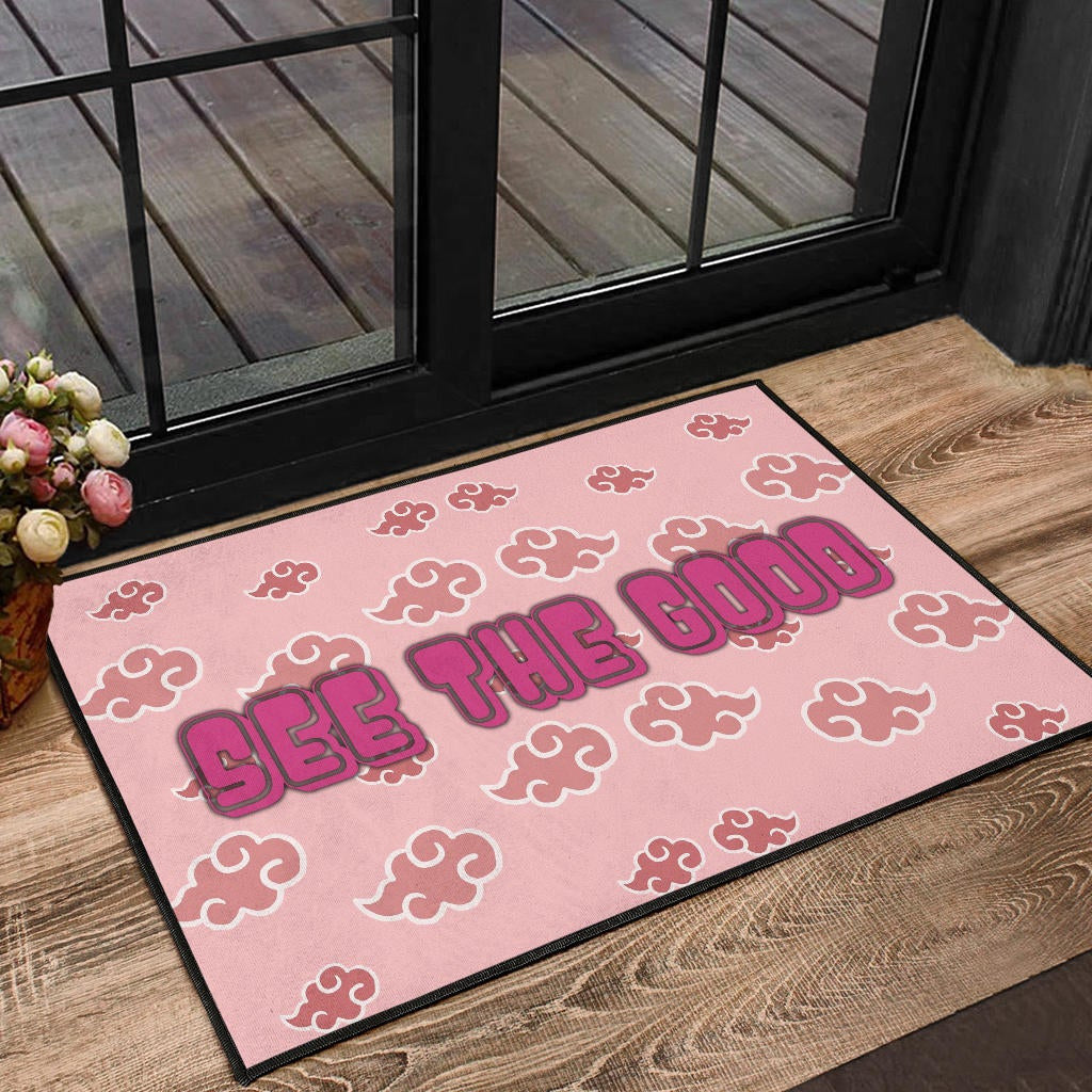 See The Good Akatsuki Pink Cloud Patterns Door Mat Home Decor