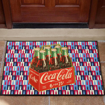 Coke Cola Retro Aesthetic Patterns Door Mat Home Decor
