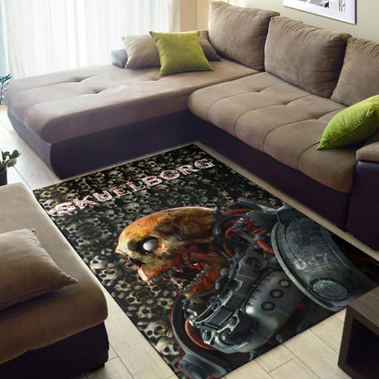 Horror Movie Robot Skullborg Skull Background Area Rug Home Decor