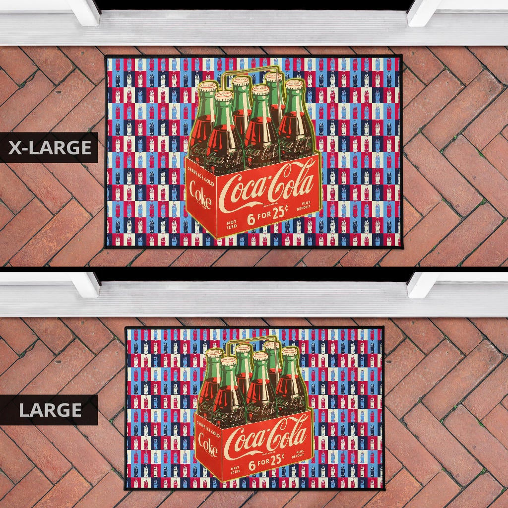 Coke Cola Retro Aesthetic Patterns Door Mat Home Decor