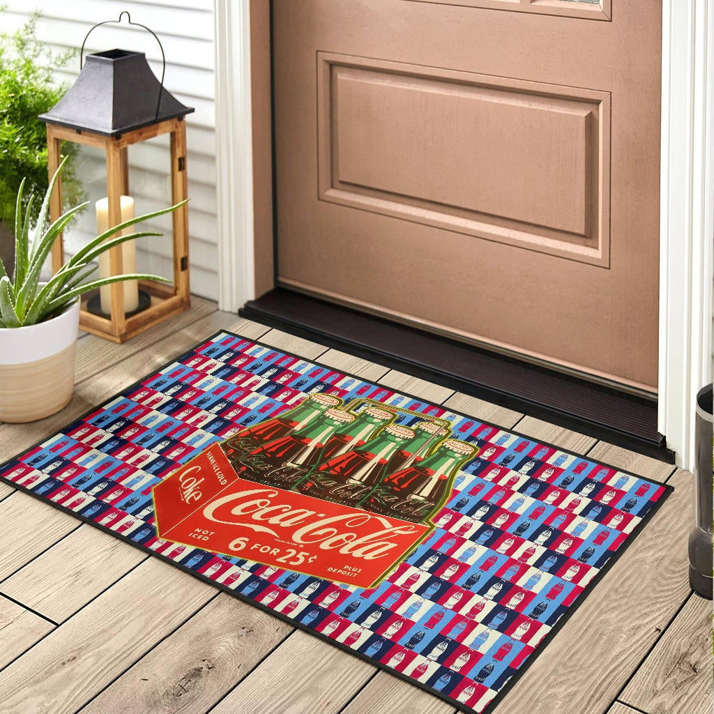 Coke Cola Retro Aesthetic Patterns Door Mat Home Decor