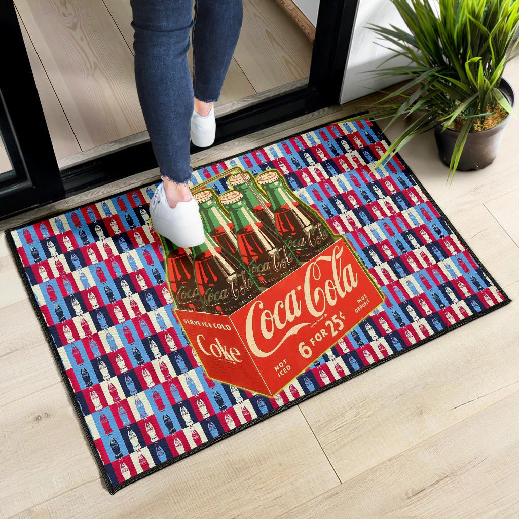 Coke Cola Retro Aesthetic Patterns Door Mat Home Decor