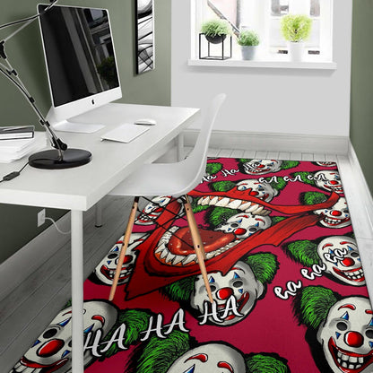 Horror Movie Joker Laughing Mouth Joker Clown Face Patterns Area Rug Home Decor