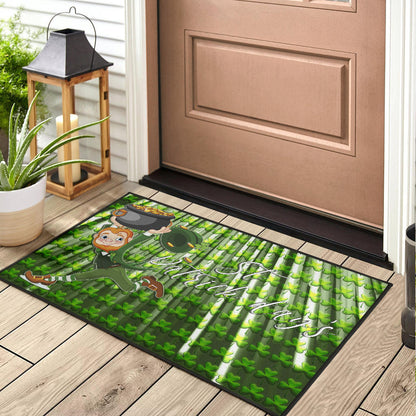 Saint Patrick's Leprechauns Stealing Pot Of Gold Coins Door Mat Home Decor