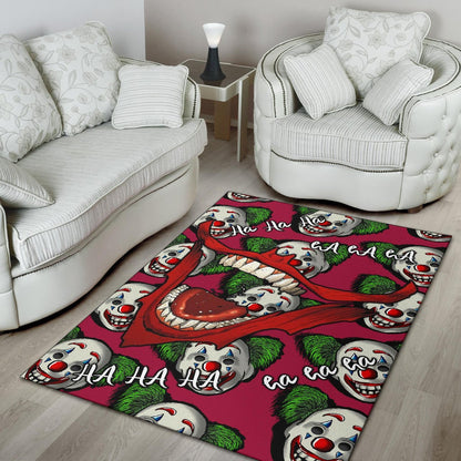 Horror Movie Joker Laughing Mouth Joker Clown Face Patterns Area Rug Home Decor