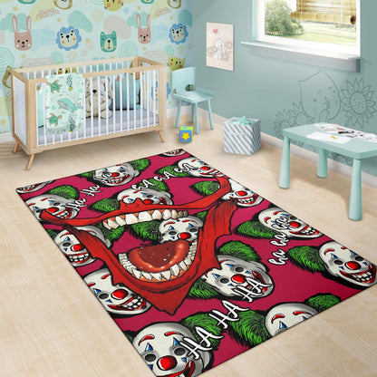 Horror Movie Joker Laughing Mouth Joker Clown Face Patterns Area Rug Home Decor