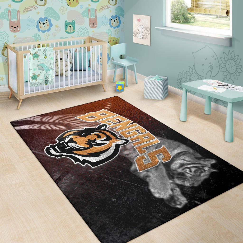 Cincinnati Bengals American Football Bengals Tiger Head Jumping Tiger Underground Area Rug Home Decor