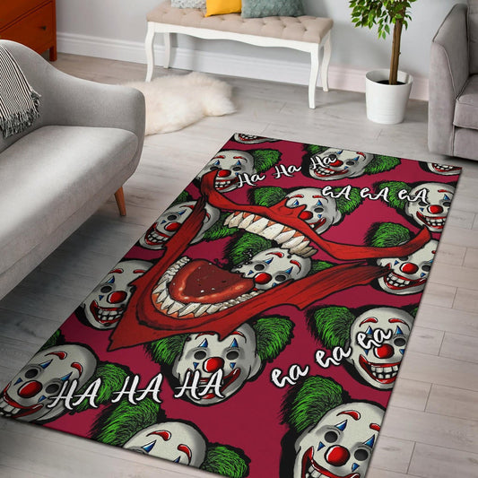 Horror Movie Joker Laughing Mouth Joker Clown Face Patterns Area Rug Home Decor