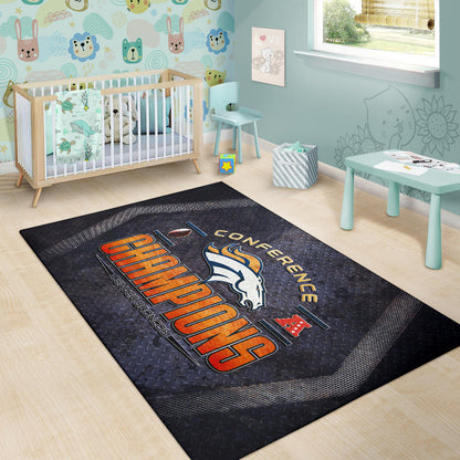 Denver American Football Broncos Broncos Champions On Steel Background Area Rug Home Decor