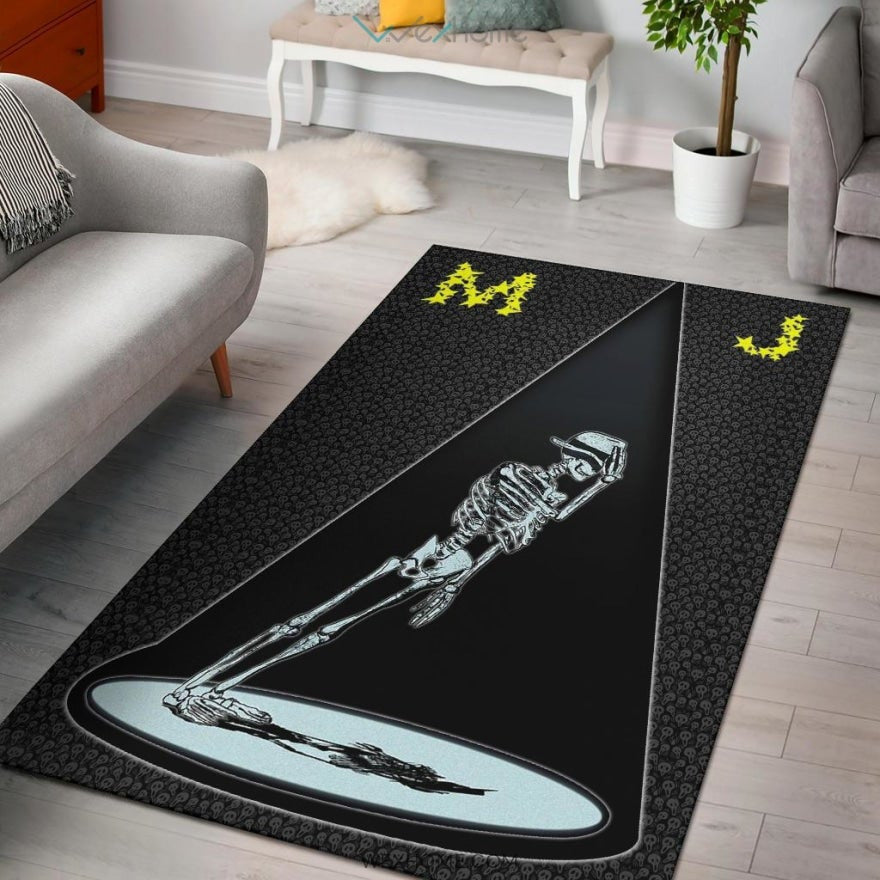 Michael Jackson MJ Skeleton Dancing Area Area Rug Home Decor